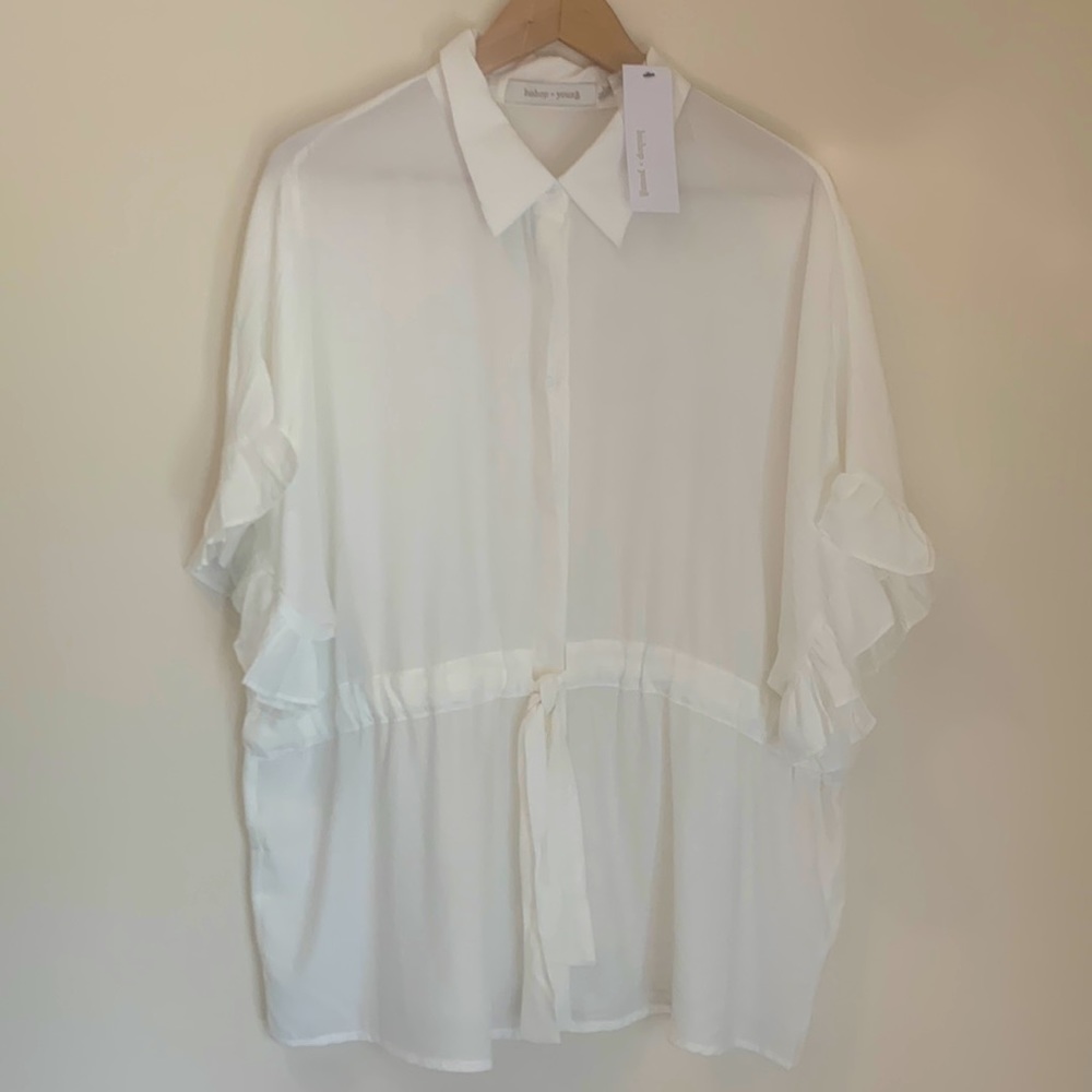 Bishop + Young Women’s‎ Ivory Flutter Sleeve Blouse